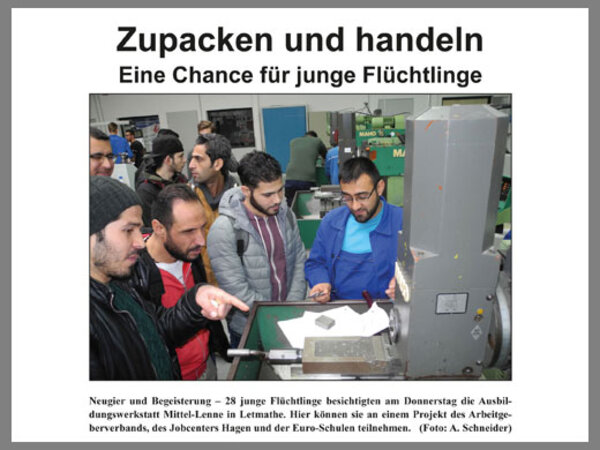 Presse berichtet über Qualifzierung von Flüchtlingen an den Euro-Schulen