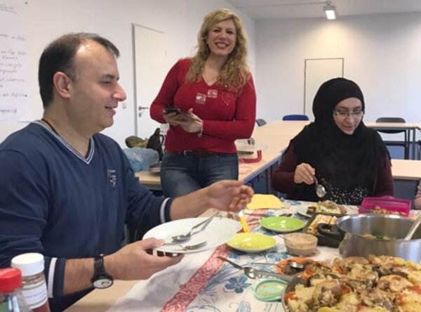 Gemeinsames Abschiedsessen im Deutschkurs