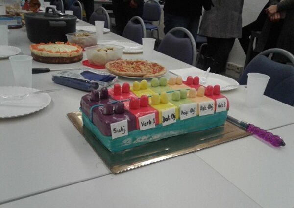 Den richtigen Satzbau mit Legosteinen lernen