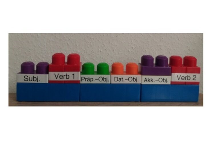 Den richtigen Satzbau mit Legosteinen lernen