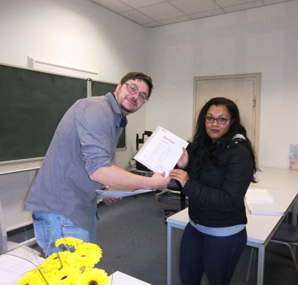 Sehr gutes Abschlussergebnisse im berufsbezogenen Deutschkurs