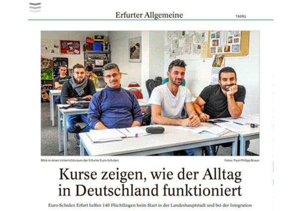 Presse berichtet über Kurse für Flüchtlinge an den Euro-Schulen